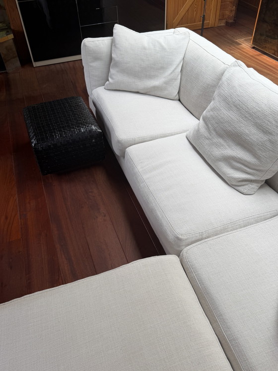 Image 1 of Canapé Flexform avec pouf et table d'appoint assortis