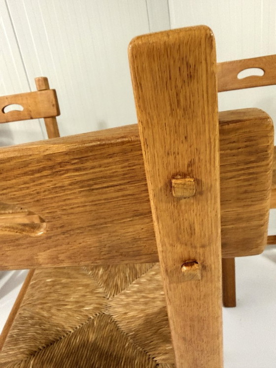 6 X Rustieke Blonde Eiken Eetkamerstoelen 1960's – Wicker (photo 15 of 22)