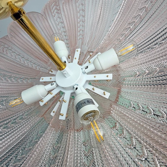 Image 1 of Mid-Century Modern “Margherita Rosa” Murano Glass Ceiling Light