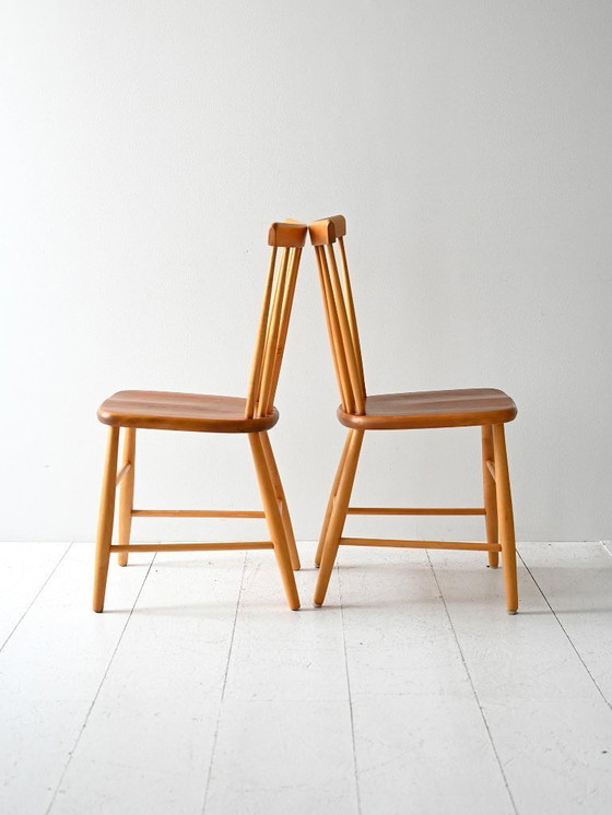 Image 1 of Pair of Vintage Scandinavian Pinstolar Chairs