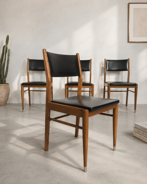 Set van vier vintage stoelen in Scandinavische stijl, jaren 60