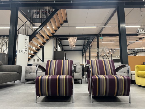 2 Leolux Scylla Fauteuil stof Design stoel