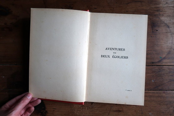 Image 1 of Antique French Book "Aventures de Deux Écoliers" by Paul Cerville, 1925 – Art Deco – School Prize – 2C45