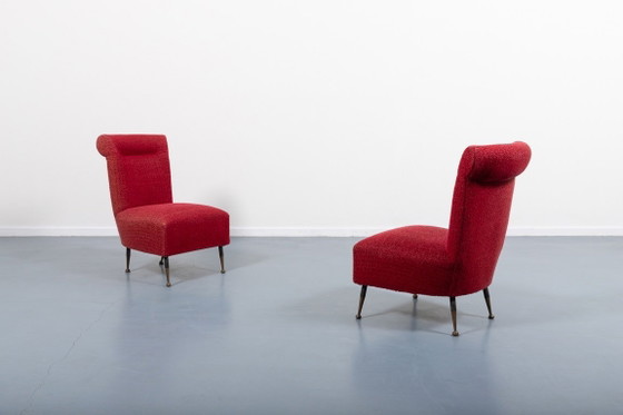 Image 1 of 1950’s Pair of Italian Mid-Century side lounge chairs
