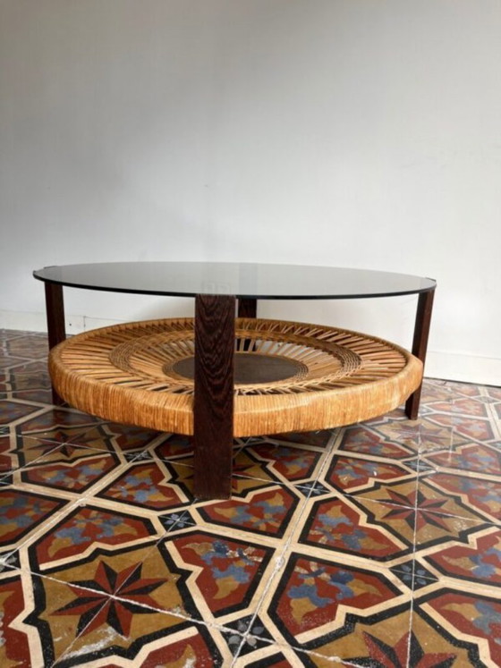 Smoked Glass & Rattan Coffee Table (photo 3 of 11)