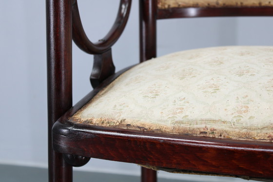 Image 1 of Beukenhouten bank en stoel