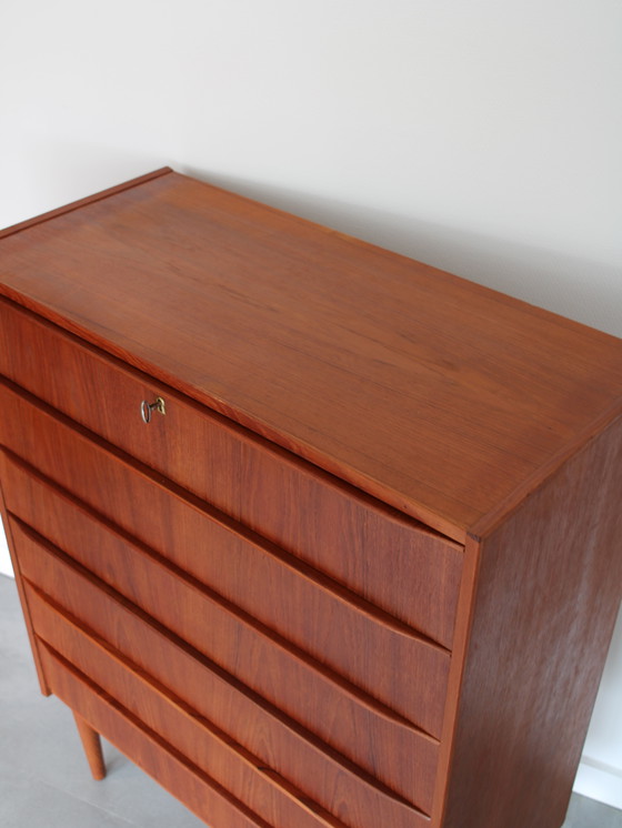 Cassettiera vintage danese in teak, alta! – Cassettiere, Wood (photo 7 of 10)
