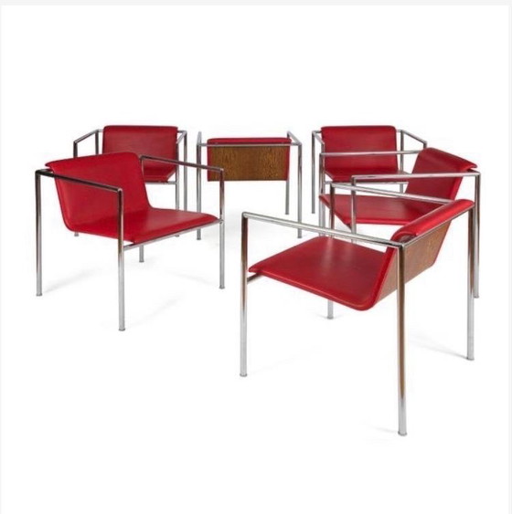 Image 1 of Set of red Italian design chairs