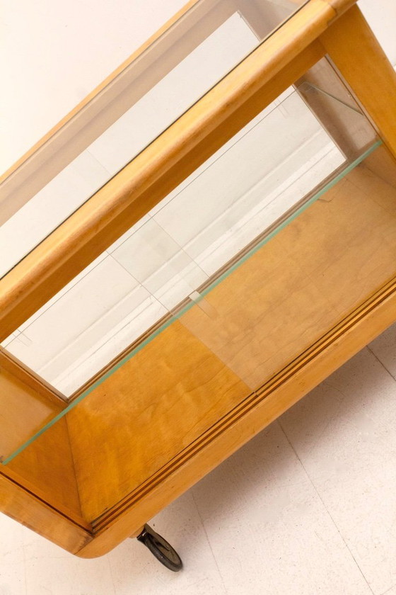 Jaren 50 Cees Braakman - Pastoe eikenhouten barcart – Serveerwagens, Glass, Wood (photo 7 of 9)