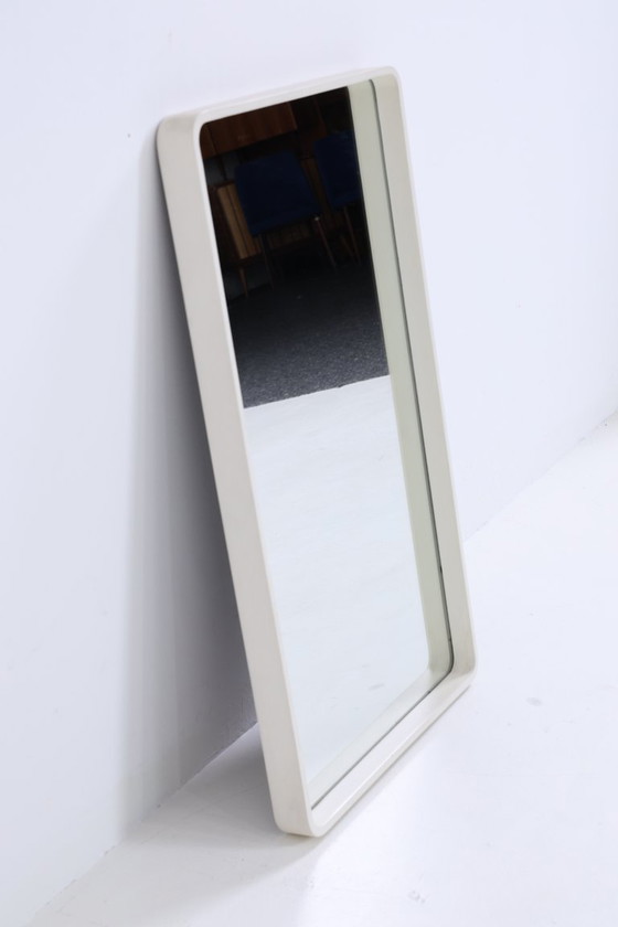 Image 1 of Specchio d'epoca anni '60 | Specchio da appendere di metà secolo Specchio di legno retrò inclinato Vintage #05-97