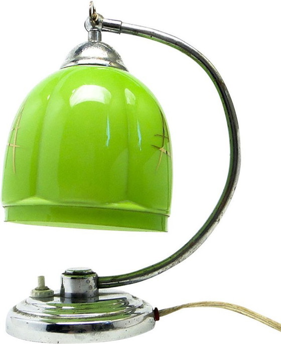 Mid-Century Bedside Lamp from Polam, 1950s – Table lamps, Glass, Metal (photo 3 of 18)