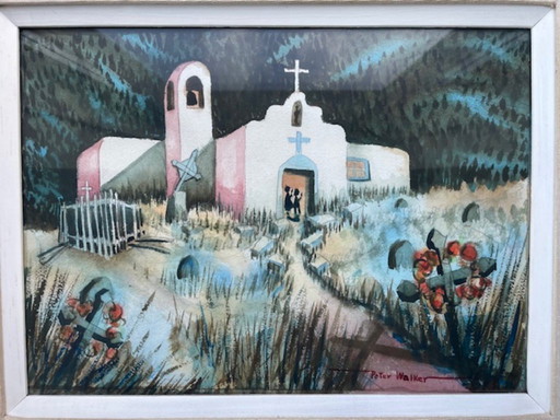 Peter Walker - Watercolor "San Francisco Mission"