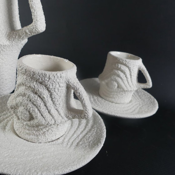 Image 1 of Service à moka en porcelaine Op Art des années 1970