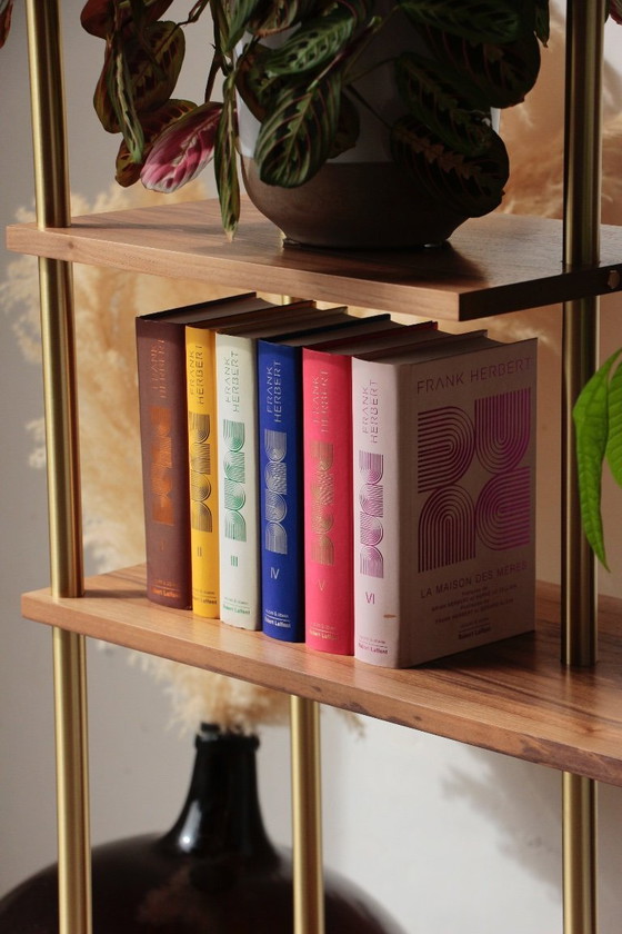 Image 1 of Divisorio per ambienti illuminato - Noce e ottone