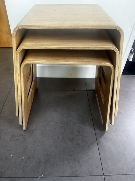Set of 3 Vintage IKEA Benjamin Stools – Lisa Norinder – 90s – Wood (photo 2 of 5)