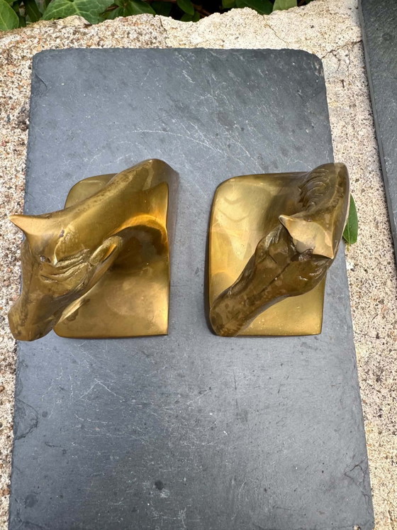 Pair of Vintage Brass Horse Bookends – Decorative Objects (photo 3 of 9)