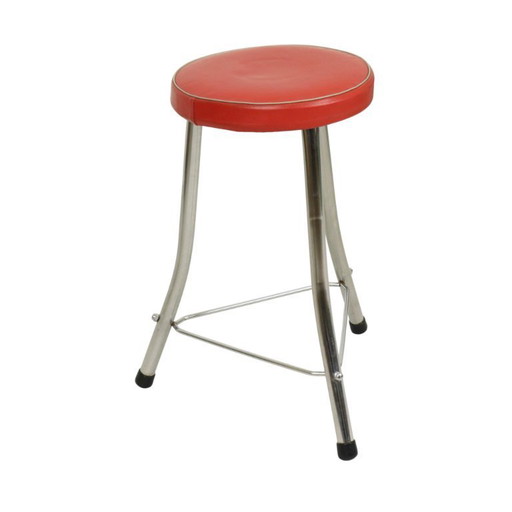 Sgabello Brabantia anni '50 cromato