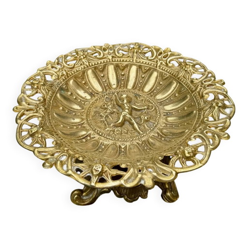 Large brass Art Nouveau fruit bowl