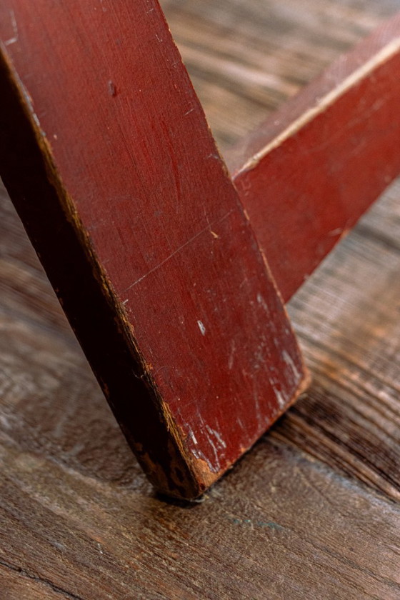 Image 1 of Set di 4 sedie pieghevoli rosse di Aldo Jacober