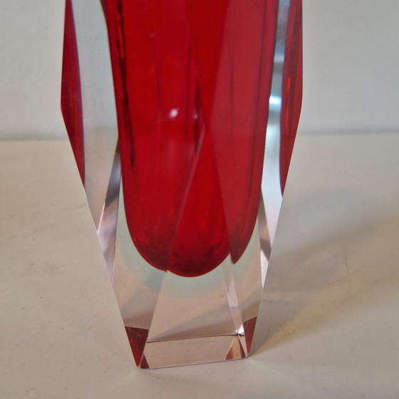 Image 1 of Red Murano Sommerso Vase by Luigi Mandruzzato, 1960s – 20 cm