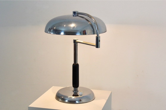 Adjustable Modernist desk lamp by Maison Desny Paris, Wood (photo 2 of 11)