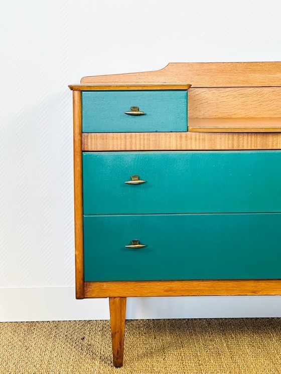 Image 1 of Vintage eikenhouten kaptafel, 1950