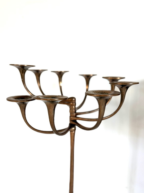 Image 1 of Candeliere brutalista XL in bronzo, Michael Harjes '70