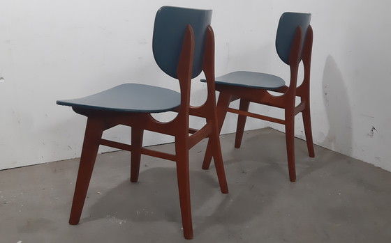 Image 1 of Set di sedie per sala da pranzo Louis van Teeffelen in teak degli anni '50