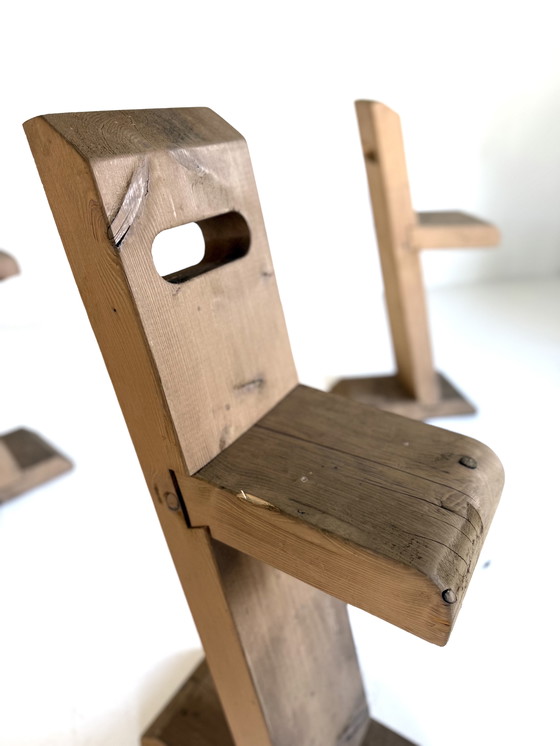 Image 1 of 4x tabourets de bar sculpturaux '80