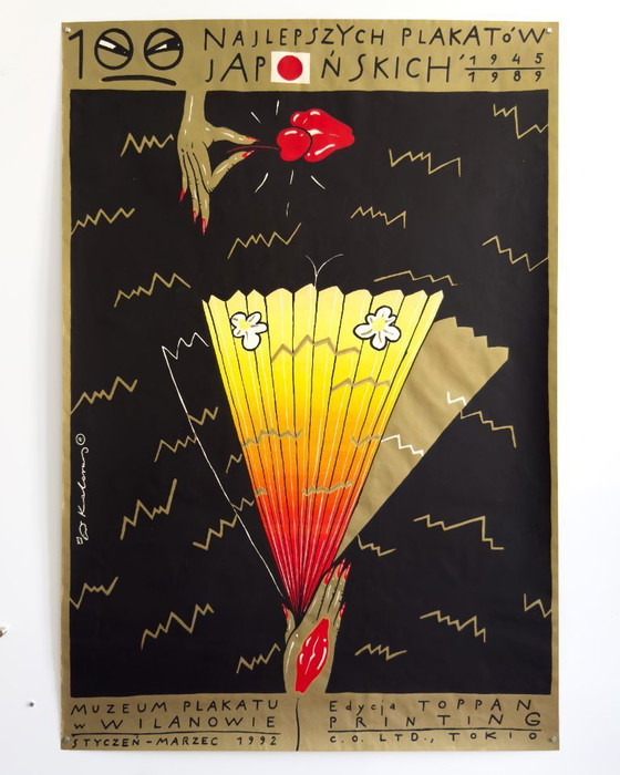 Image 1 of 🖼️ 100 Best Japanese Posters – Original Polish Exhibition Plakat by Ryszard Kalarus | Kraków, 1991  | Approx. 84 × 59 cm 