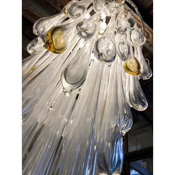 Image 1 of Vintage Venini Murano glass chandelier, Italy 1970s