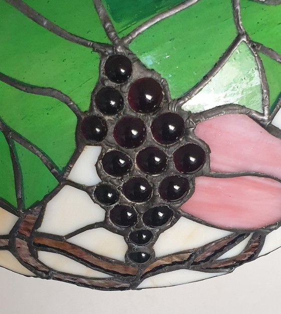 Image 1 of Large (40cm) Tiffany / stained glass grape pendant lamp