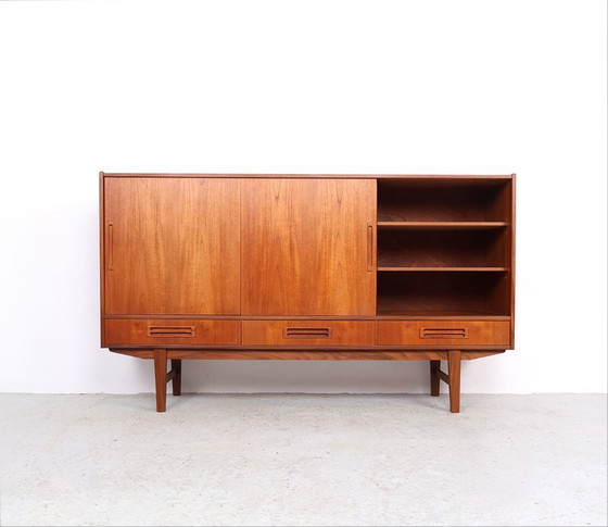 Image 1 of Deens vintage design teak highboard met lades, 1960s