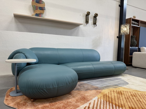 Image 1 of Leolux Pulla Hoekbank Senso blauw leer 