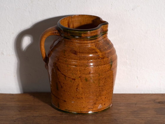 Antique folk glazed pottery jug – Central Europe, circa 1930 – Crockery, Rustic (photo 25 of 28)