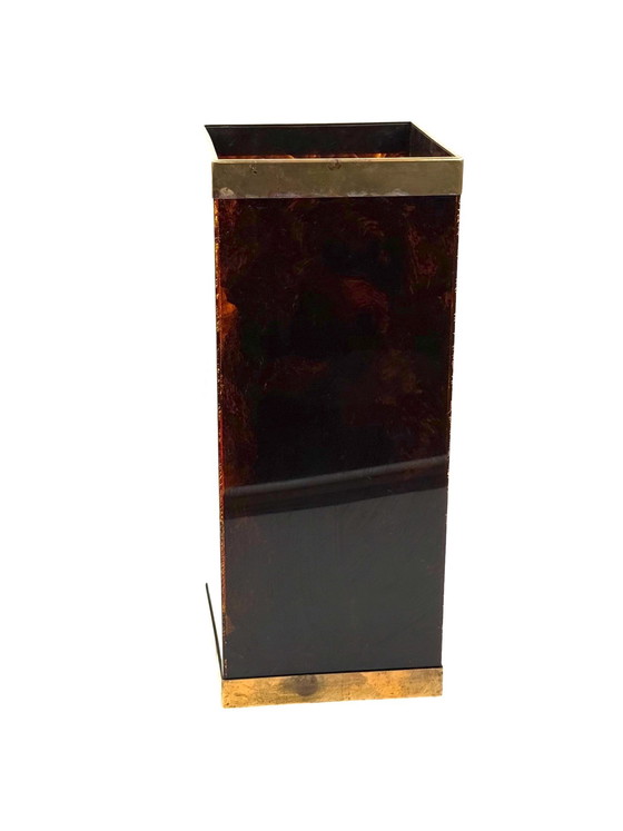 Image 1 of Mid-century brass and bakelite umbrella stand, France 1960s