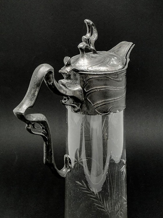 Weinkrug aus dem 20. Jahrhundert von PWQE, Deutschland, 1890er Jahre – Tafelgeschirr, Glass, Metal (photo 10 of 13)