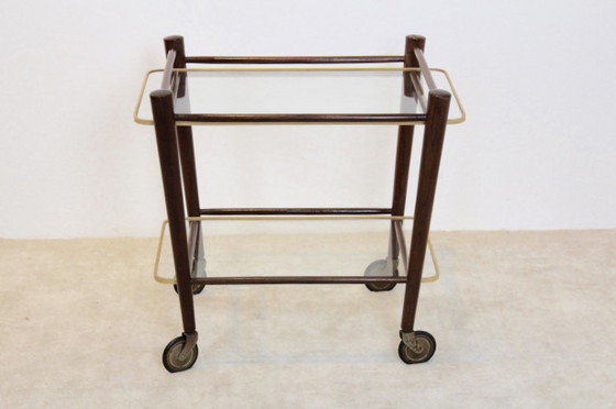 Serving Trolley by Cees Braakman for Pastoe, Bar carts, Glass, Rubber (photo 2 of 7)
