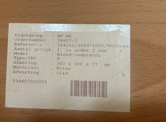 Image 1 of Table de salle à manger Bert Plantagie Modèle Blend-Fenix ​​- 200 x 100 x 77 cm