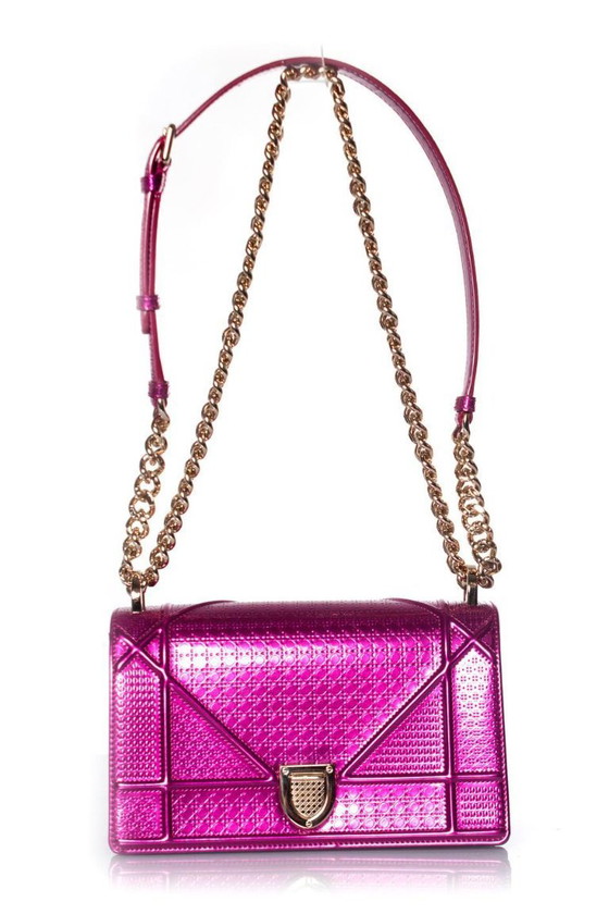 Image 1 of Borsa a tracolla Christian Dior, modello Diorama metallizzato
