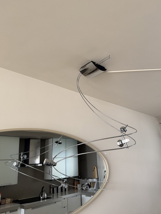 2 Rolf Benz Lamps (Pendant Lamp and Ceiling Lamp) – Lighting, Metal, Wood (photo 3 of 10)