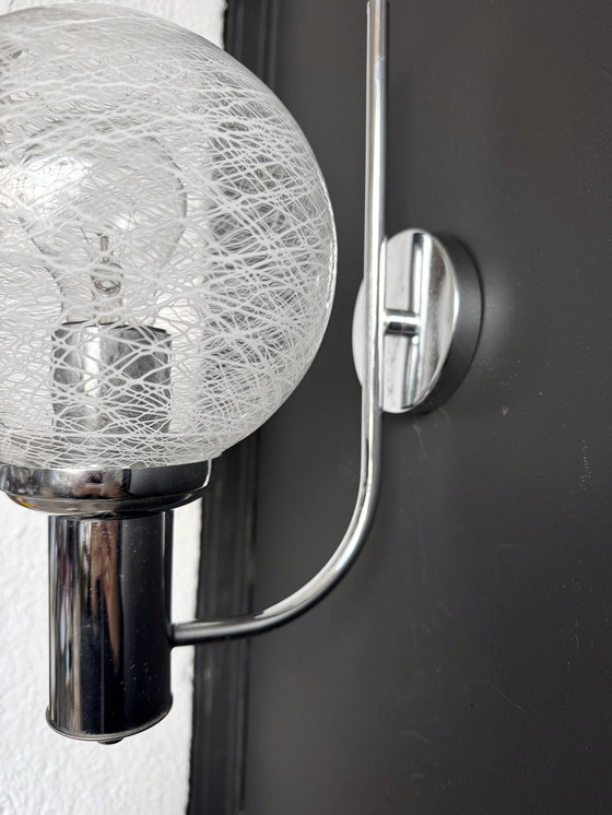 Image 1 of Applique cromata con vetro soffiato, anni '70