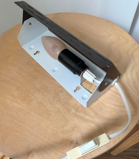 Image 1 of 1970s bedside lamp – dark brown vintage design with rotating shade