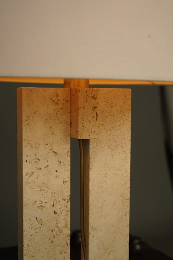 Image 1 of Mid-Century Table Lamp in Travertine, Italy, 1970s
