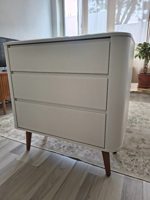 Cómoda (2 piezas) blanco mate | patas vintage