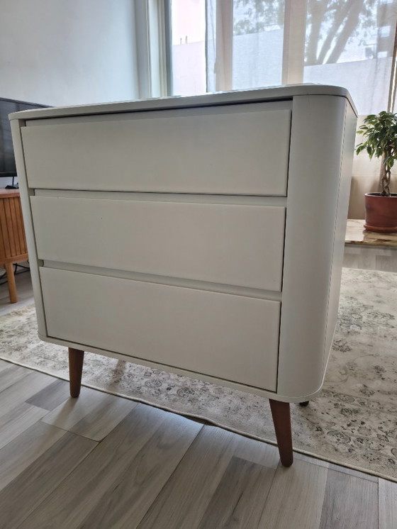 Image 1 of Cassettiera (2 pezzi) bianco opaco | gambe vintage