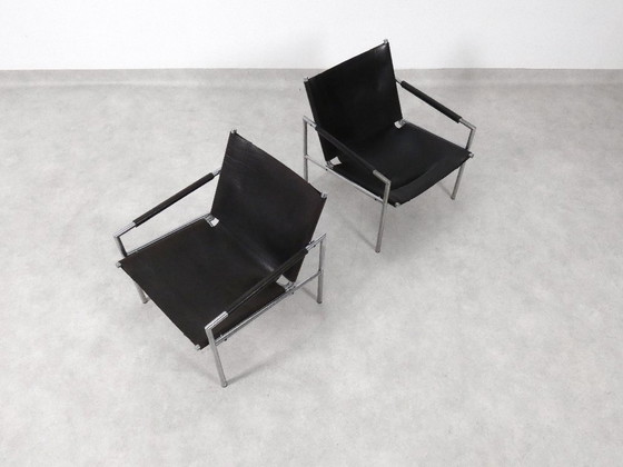 Set SZ 02 Poltrone by Martin Visser - Spectrum, Pelle, Cromo, Nero, Minimalisme (foto 3 di 15)