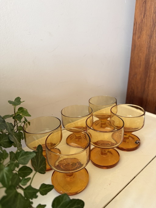 Set van 6 vintage Italiaanse coupé glazen