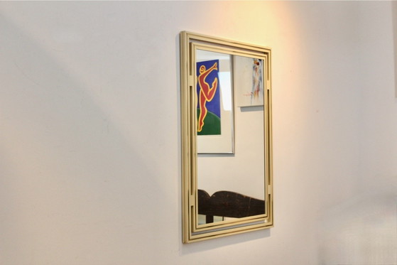 Élégant Miroir de Pierre Vandel Paris, France années 1970, Aluminium, Laiton, Mid Century Modern (photo 6 sur 11)