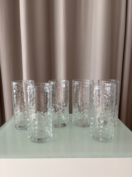Juego de 6 vasos de vidrio texturizado
